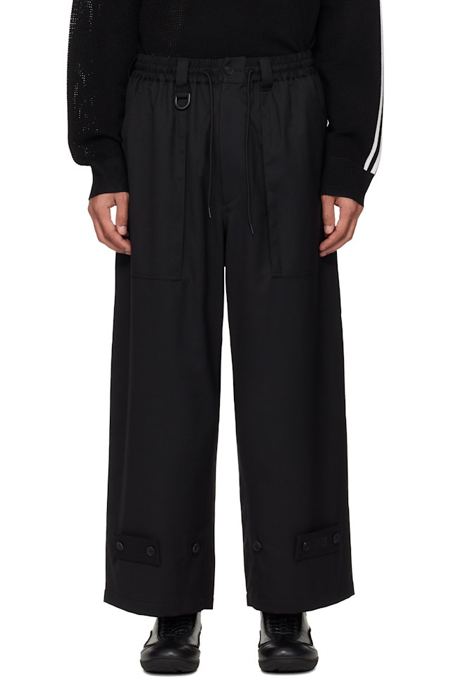 Y-3 — Black Sport Uniform Wide Leg Trousers