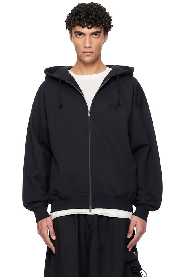 Y-3 — Black Brushed Terry Zip Hoodie