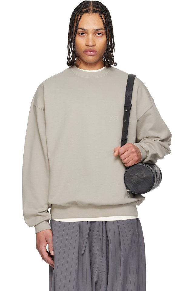 Y-3 — Taupe Brushed Terry Crew Sweatshirt