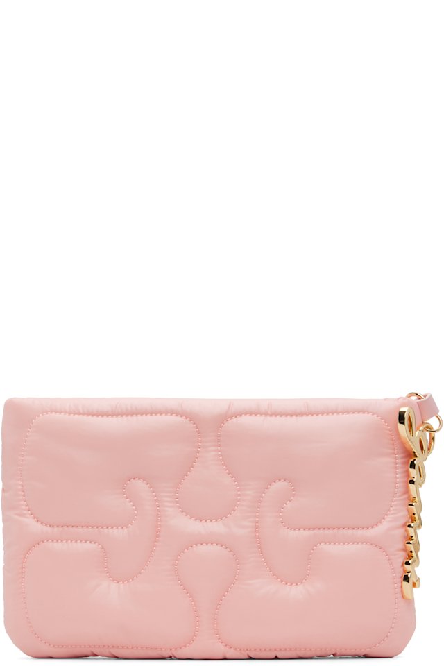 GANNI — Pink Quilted Re-Tech Pouch