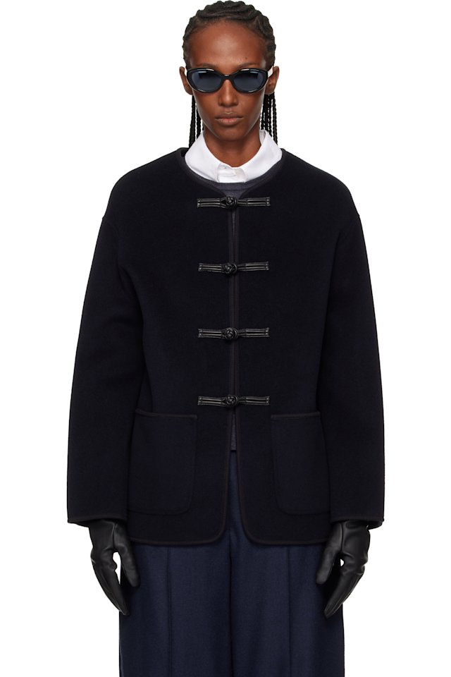 Róhe — Navy Double-Faced Wool Jacket