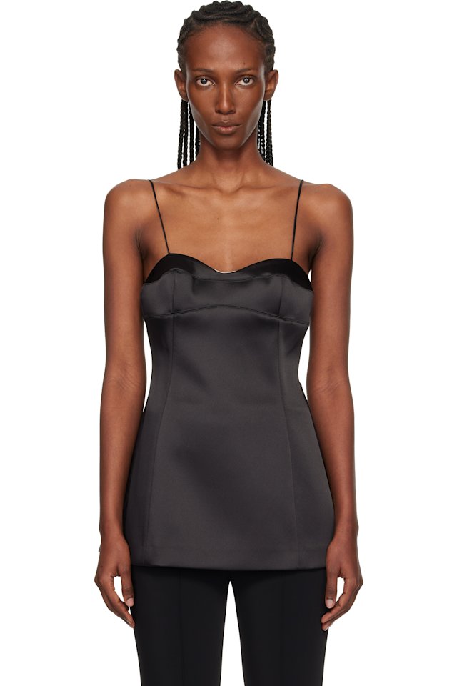 Róhe — Black Bustier Top