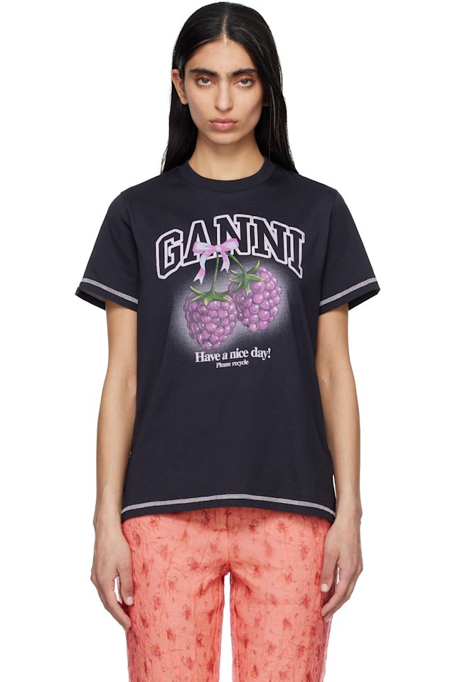 GANNI — Black Raspberries T-shirt