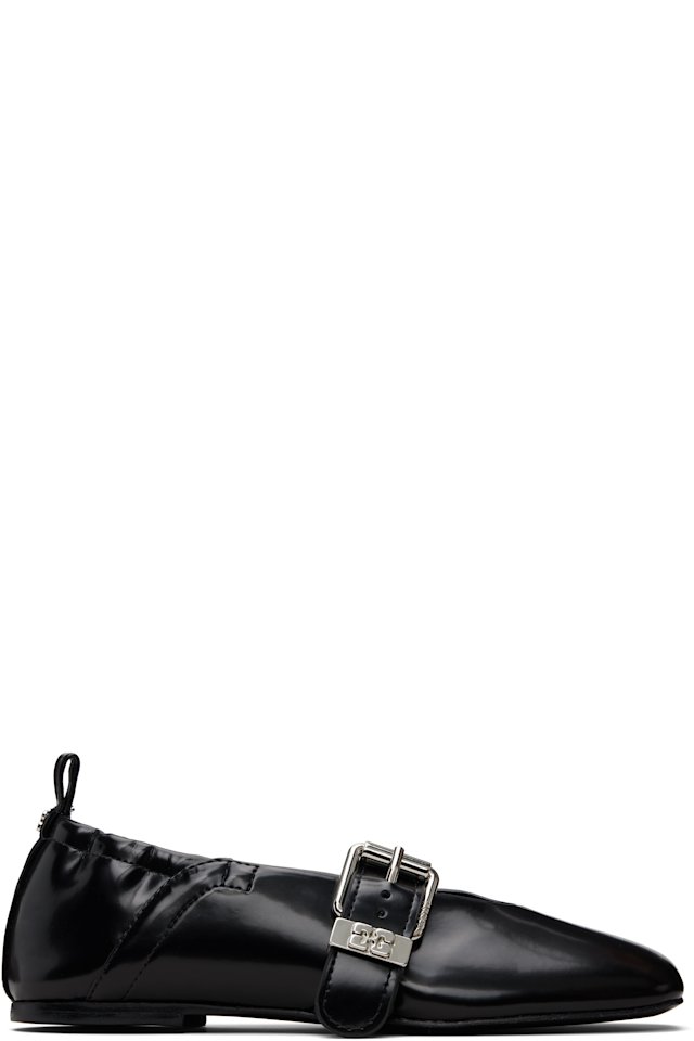 GANNI — Black Sue Ballerina Flats