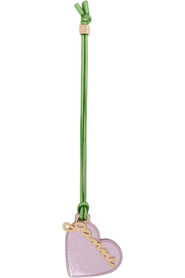 GANNI — Pink Bou Heart Mirror Crushed Keychain