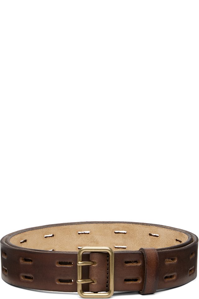 Dsquared2 — Brown Perforated Leather Belt