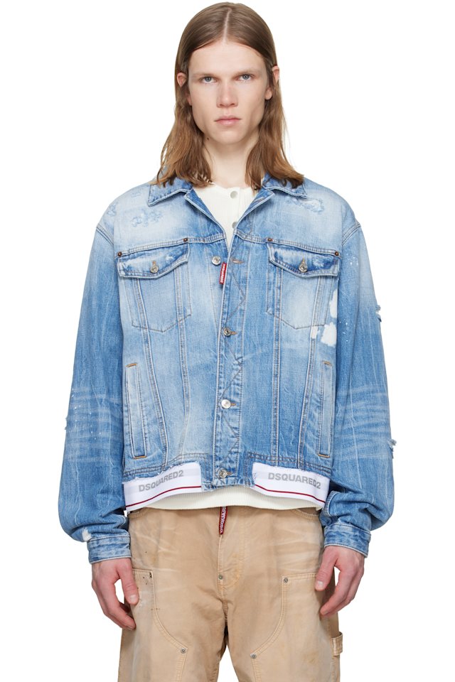 Dsquared2 — Blue Light Cool Kids Wash Over Denim Jacket