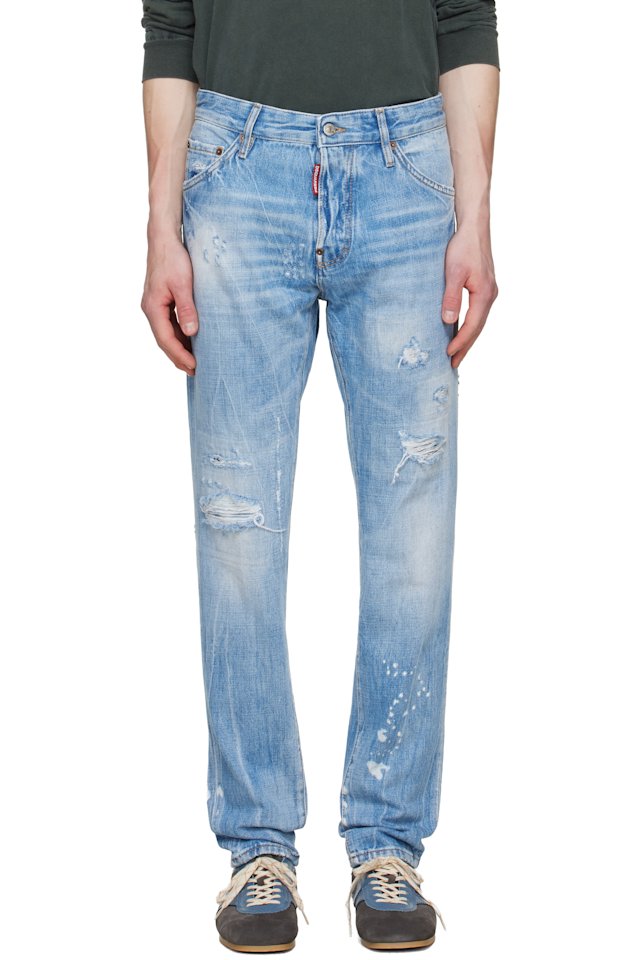 Dsquared2 — Blue Light Wash Teddy Jeans