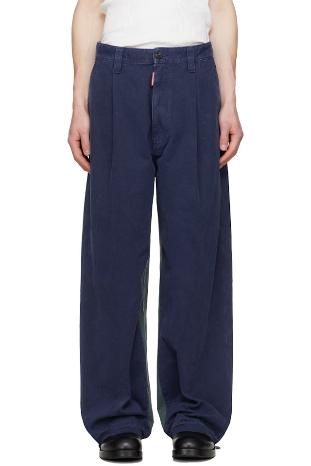 Dsquared2 — Blue Re-Worked Colorblock Easy Zoot Trousers