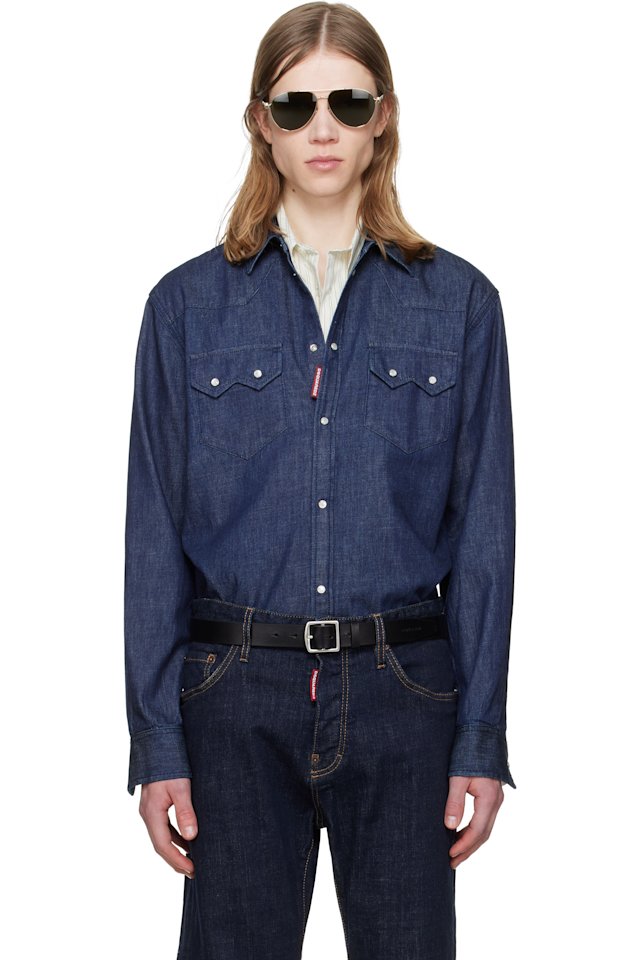 Dsquared2 — Blue Twin Peaks Denim Shirt
