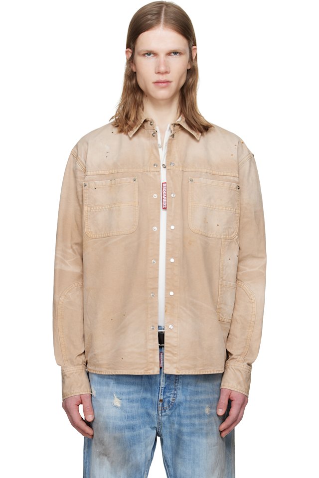 Dsquared2 — Beige Garment Dyed Carpenter Shirt