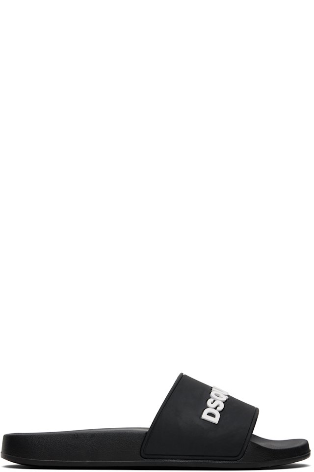 Dsquared2 — Black 'Dsquared2 Logo' Pool Slides