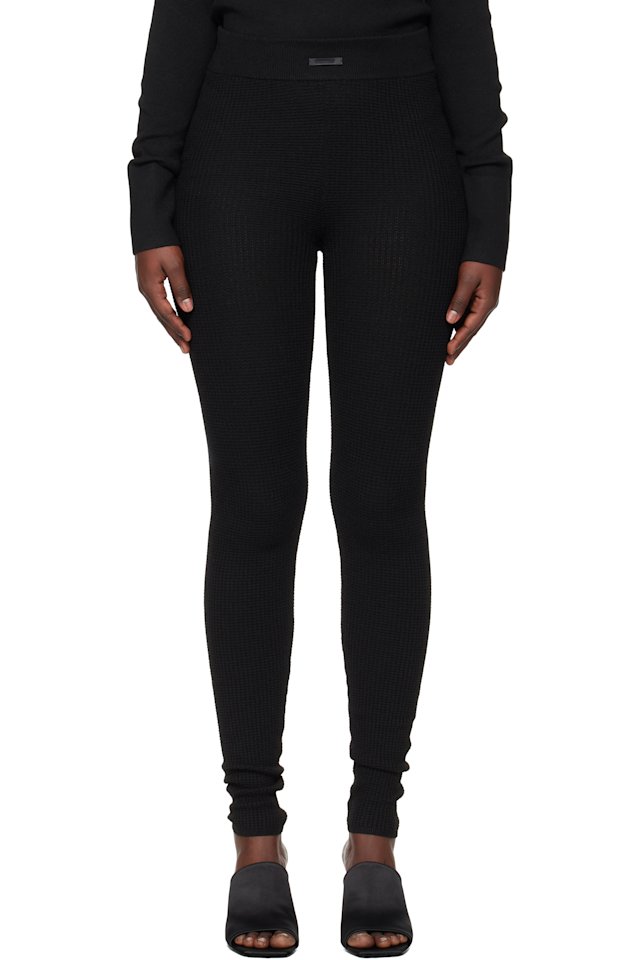 Fear of God ESSENTIALS — Black Holiday Waffle Leggings