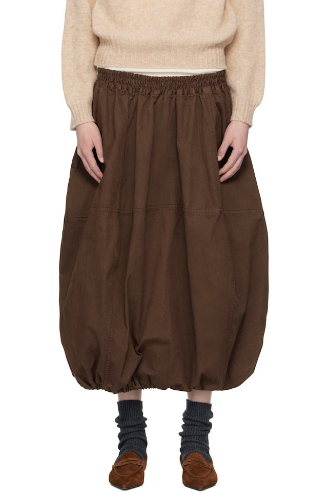 YMC — Brown Parachute Maxi Skirt