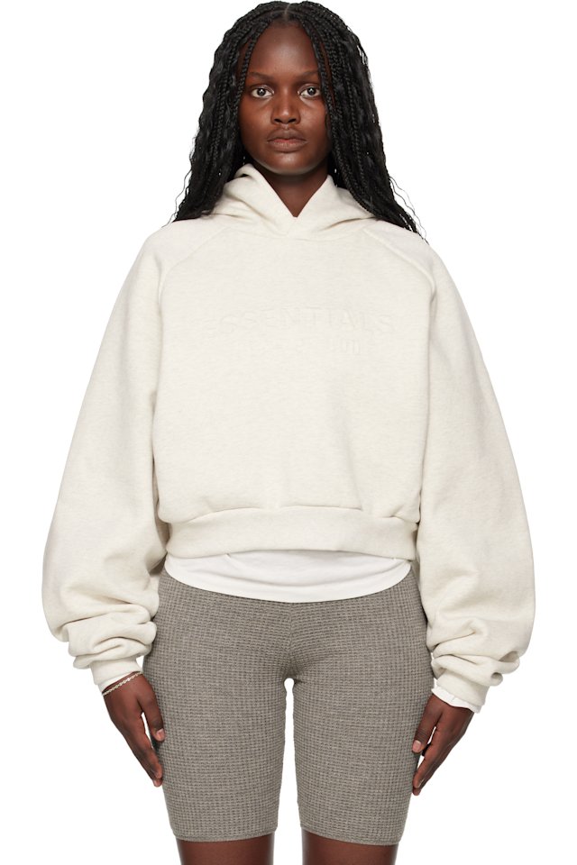 Fear of God ESSENTIALS — Gray Holiday Embossed 90s Raglan Hoodie