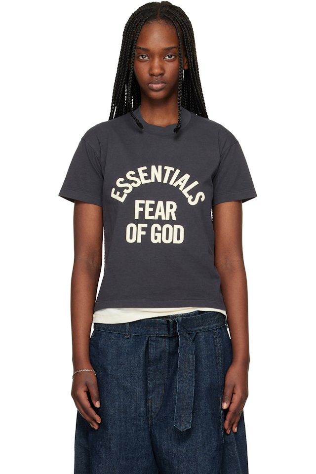 Fear of God ESSENTIALS — Black Campus Classic Short Sleeve T-shirt