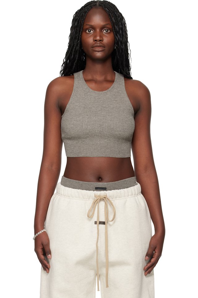 Fear of God ESSENTIALS — Brown Holiday Waffle Sport Tank Top
