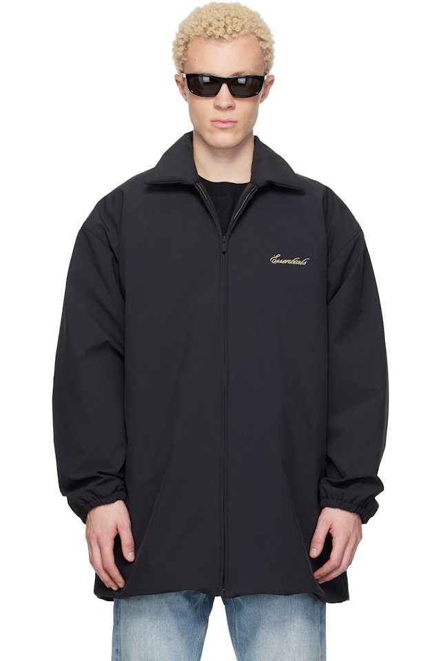 Fear of God ESSENTIALS — Black Signature Filled Barn Jacket