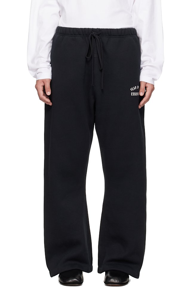 Fear of God ESSENTIALS — Black Varsity Flare Sweatpants