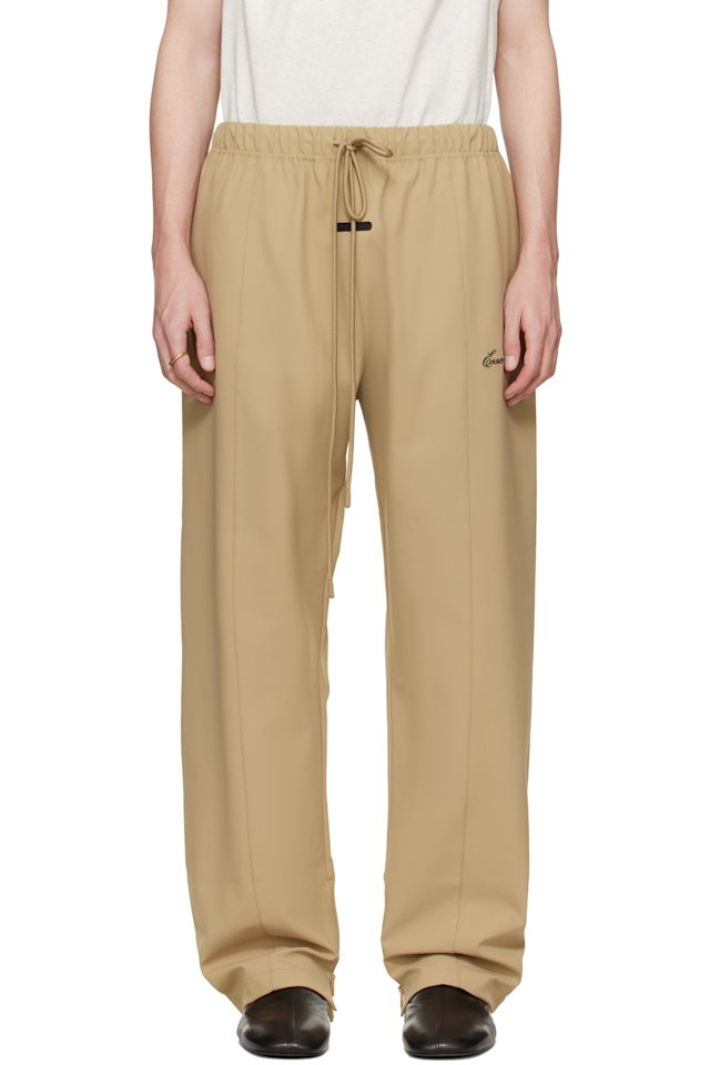 Fear of God ESSENTIALS — Tan Signature Track Pants