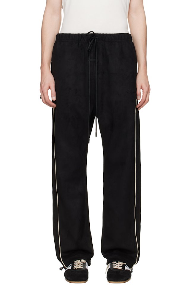Fear of God ESSENTIALS — Black Signature Relaxed Track Pants