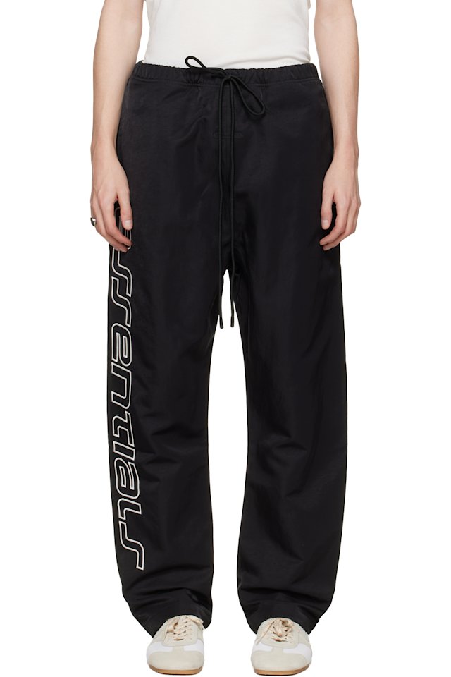 Fear of God ESSENTIALS — Black Active Trace Relaxed Drawstring Track Pants