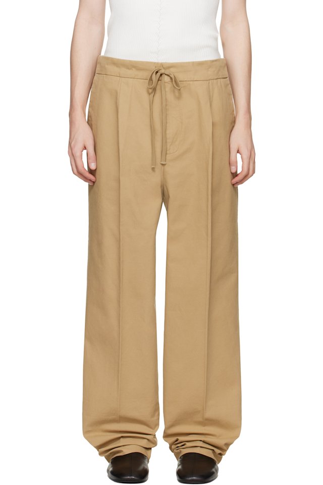 Fear of God ESSENTIALS — Tan Pleat Front Trousers