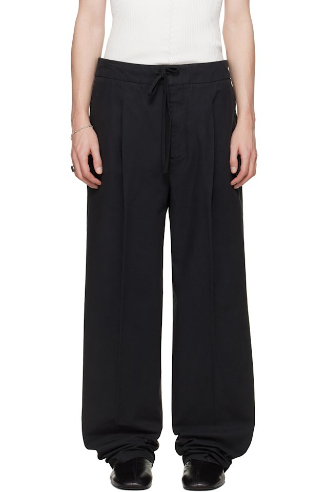 Fear of God ESSENTIALS — Black Pleat Front Trousers