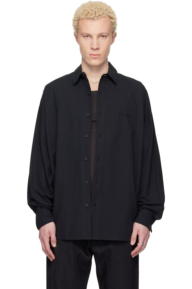 Fear of God ESSENTIALS — Black Signature Button Up Shirt