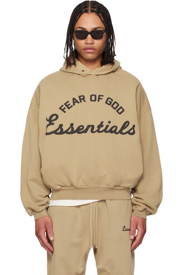 Fear of God ESSENTIALS — Beige Training 90s Hoodie