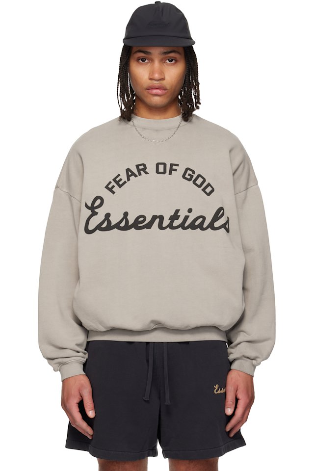 Fear of God ESSENTIALS — Gray Training 90s Crewneck Sweatshirt
