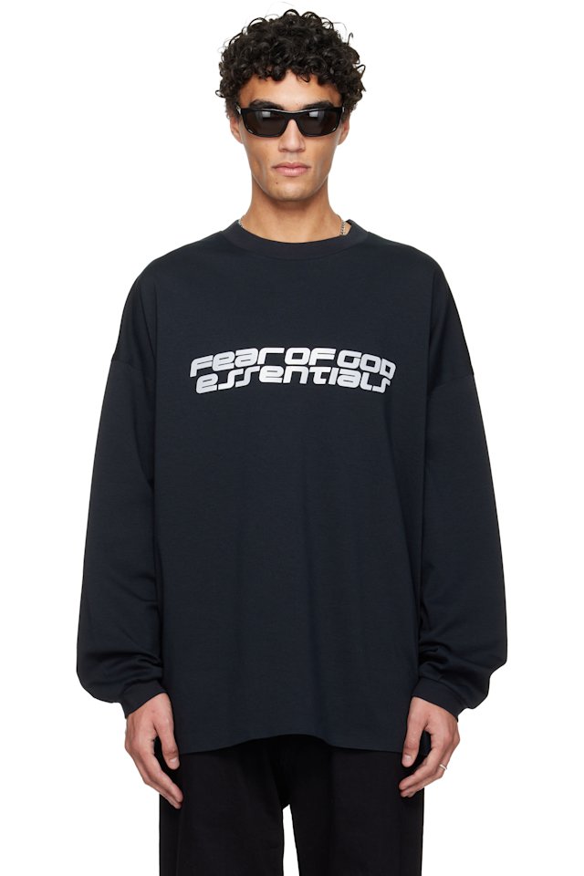 Fear of God ESSENTIALS — Black Holiday Ponte 90s Long Sleeve T-shirt