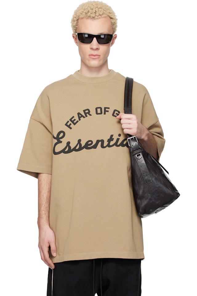 Fear of God ESSENTIALS — Beige Training 90s Short Sleeve T-shirt
