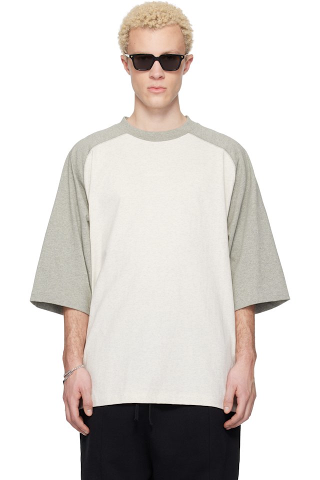 Fear of God ESSENTIALS — Off-White & Gray Signature Baseball T-shirt
