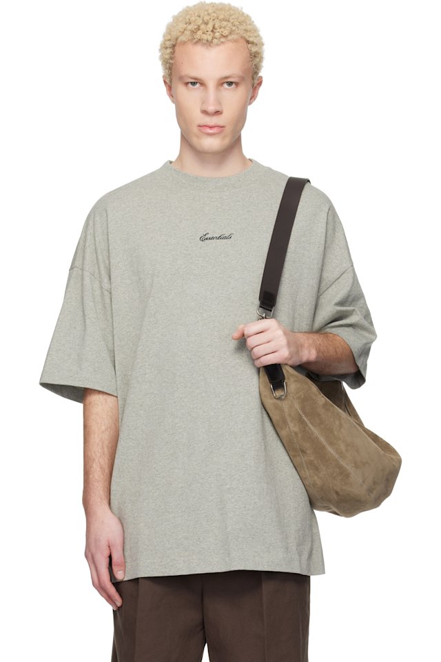 Fear of God ESSENTIALS — Gray Signature 90s Short Sleeve T-shirt