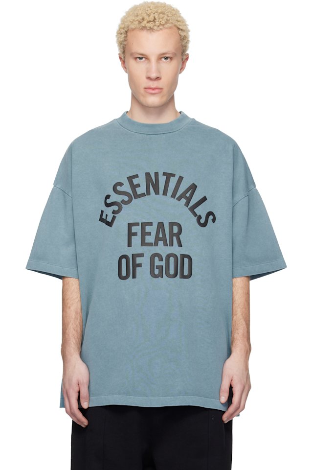 Fear of God ESSENTIALS — Blue Campus 90s Short Sleeve T-shirt