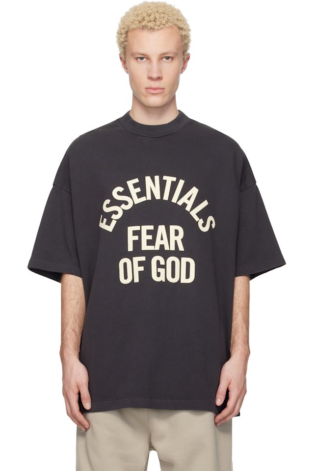 Fear of God ESSENTIALS — Black Campus 90s Short Sleeve T-shirt