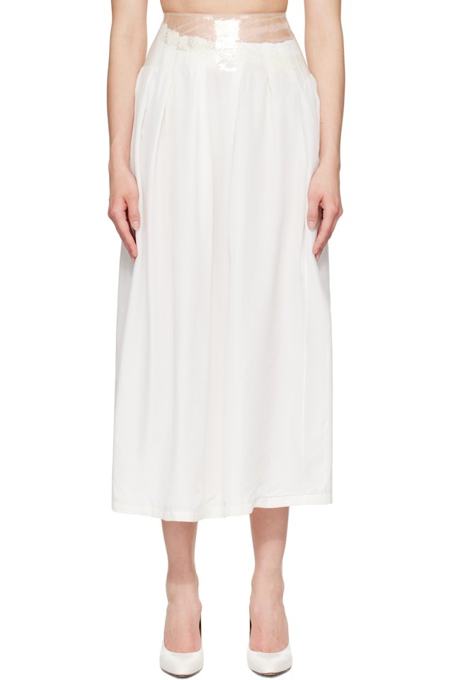 Maison Margiela — Off-White Taped Midi Skirt