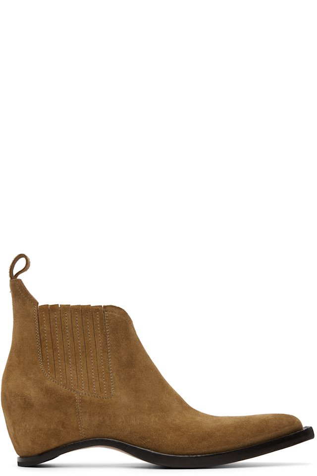 Maison Margiela — Tan Heel-Less Western Chelsea Boots