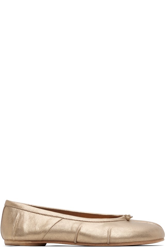 Maison Margiela — Gold Tabi New Ballerina Flats
