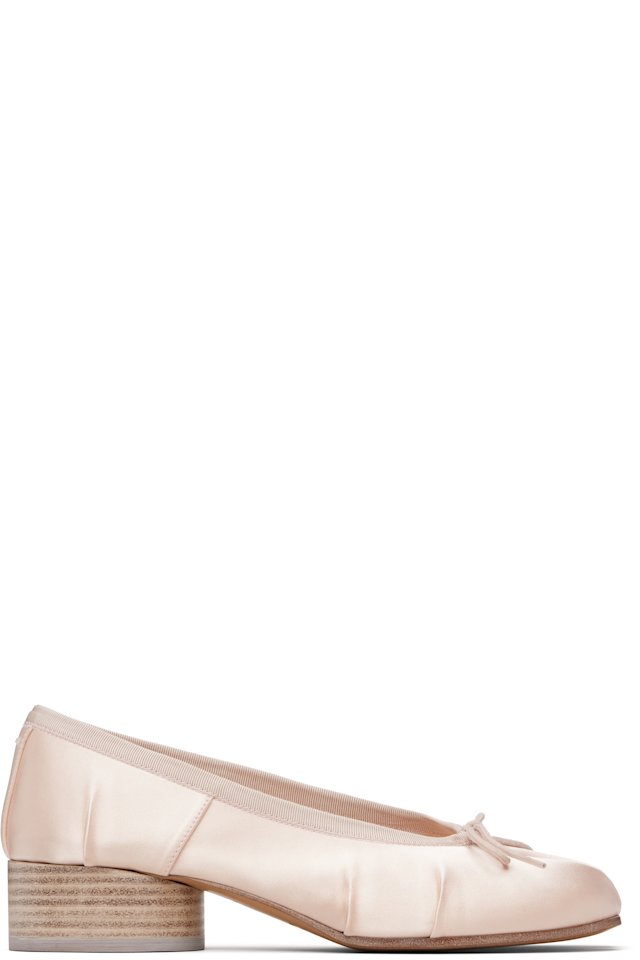 Maison Margiela — Pink Tabi Satin Ballerina Heels
