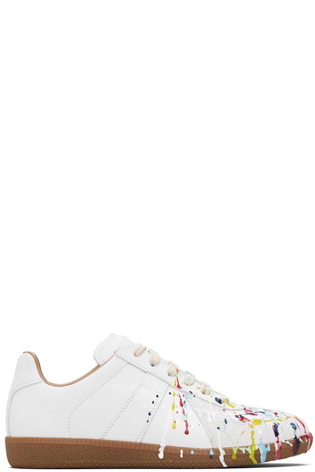 Maison Margiela — White Paint Replica Sneakers