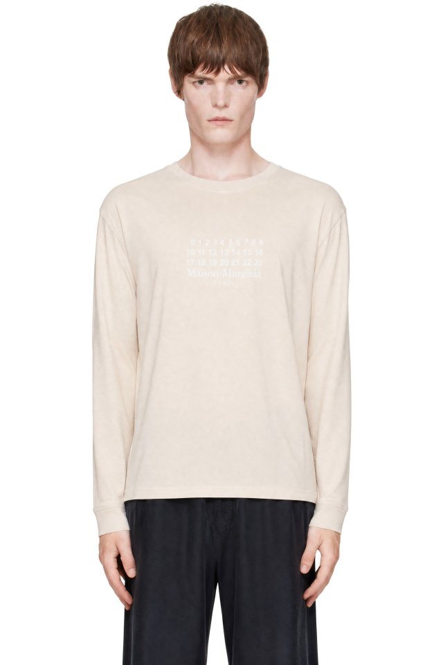 Maison Margiela — Beige Logo T-shirt