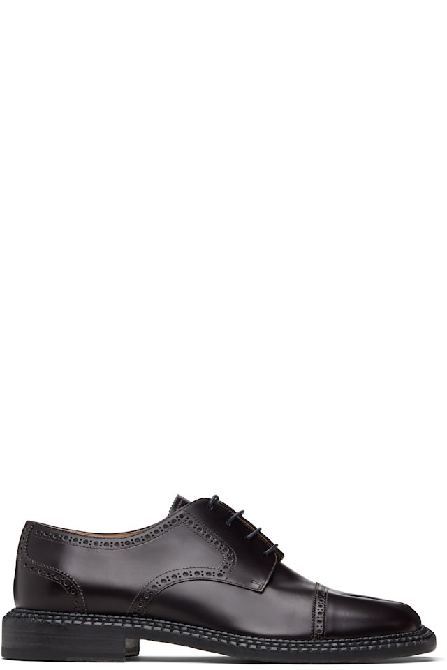Maison Margiela — Brown Tabi City Lace-Up Derbys