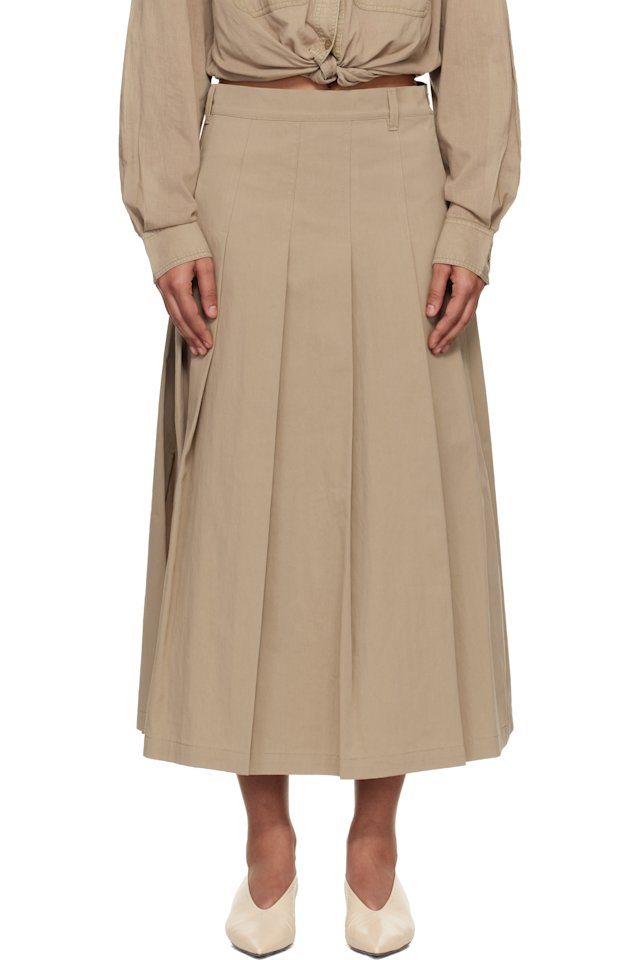 Weekend Max Mara — Beige Orme Midi Skirt