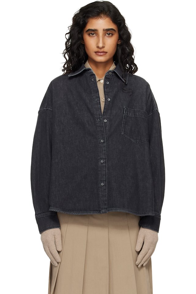 Weekend Max Mara — Black Foggia Denim Shirt