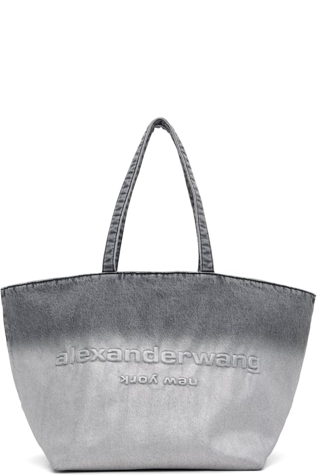 Alexander Wang — Gray Denim Punch Large Tote