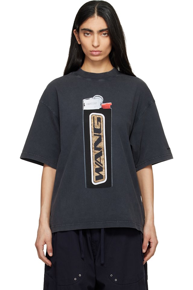 Alexander Wang — Black Oversized Graphic T-shirt