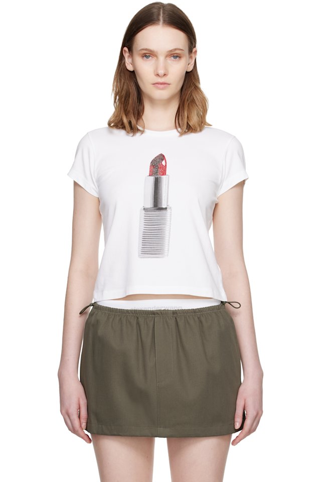 Alexander Wang — White Lipstick Graphic Baby T-shirt