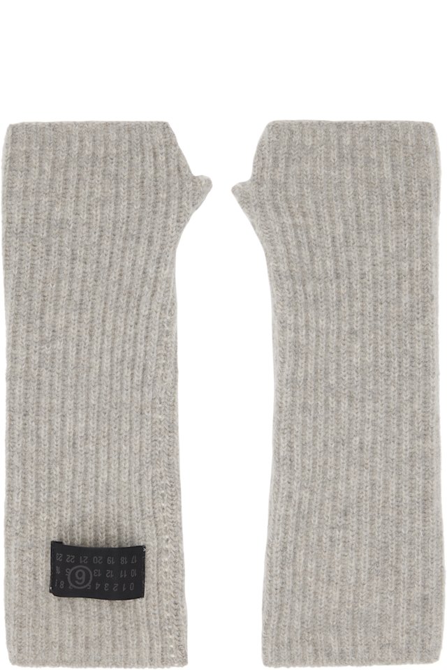 MM6 Maison Margiela — Gray Fisherman Knit Arm Warmers